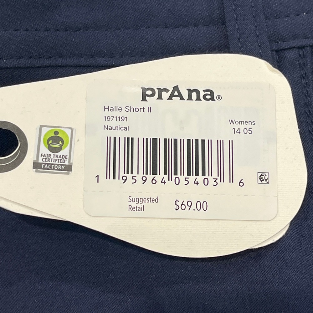 Prana NEW Womens Halle Short II Blue 14 x 5" Gorpcore Outdoor Stretch UPF Travel - Picture 10 of 11